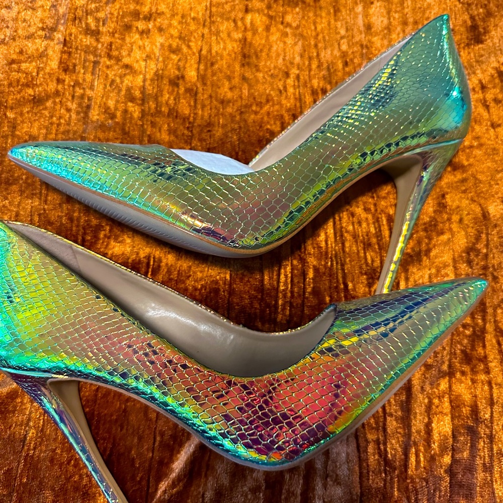 Aldo Iridescent Snakeskin Heels